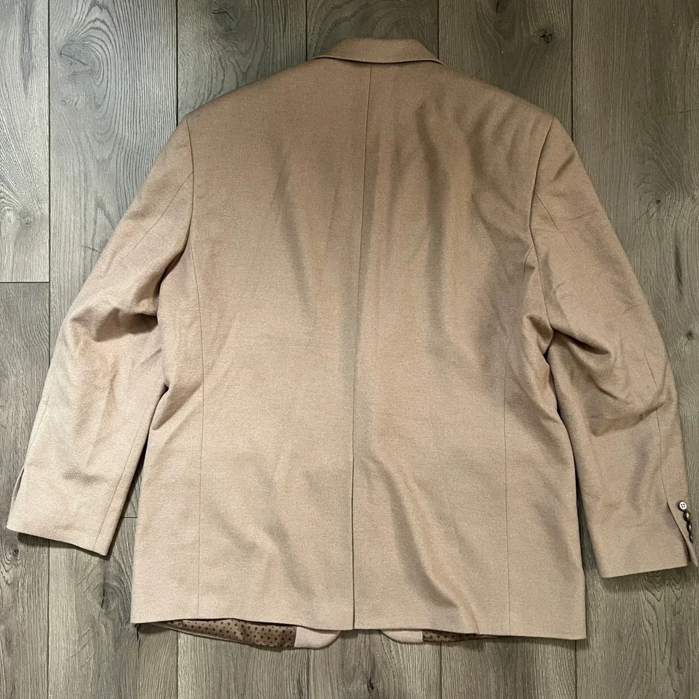 Lauren Ralph Lauren Mens 48L Wool Silk Cashmere Blazer Sport Coat Tan Camel